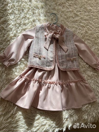 Костюм для девочки Платье+Жилетка