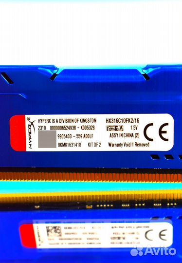 Память HyperX Fury DDR4 3200 мгц 2*8 гб dimm