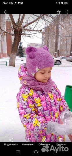 Шапка и снуд шарф для девочки