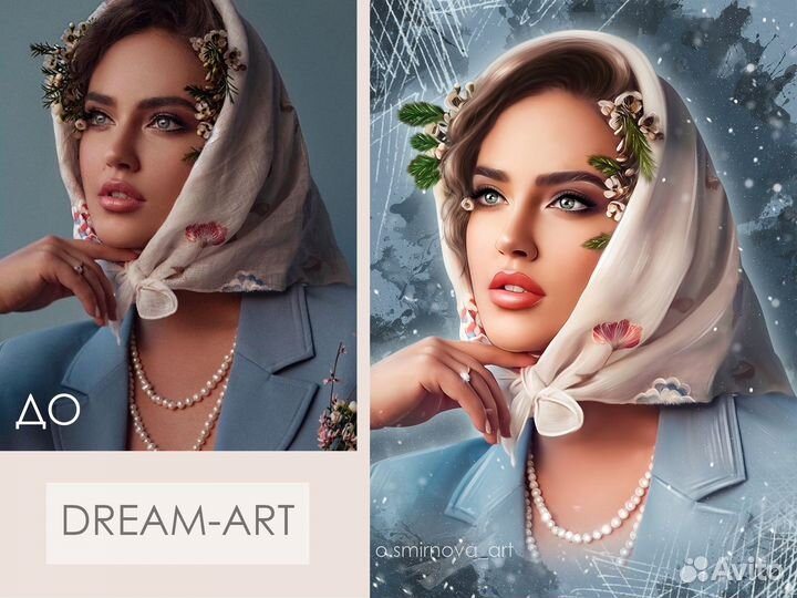 Портрет по фото на холсте Dream-art/Масло/В образе