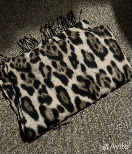 Палантин леопард кашемировый
