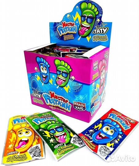 Леденцы карамель на палочке Мистер Пяткин 48 штук