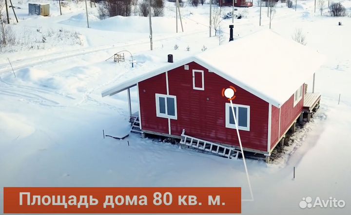 Каркасный дачный дом 72м