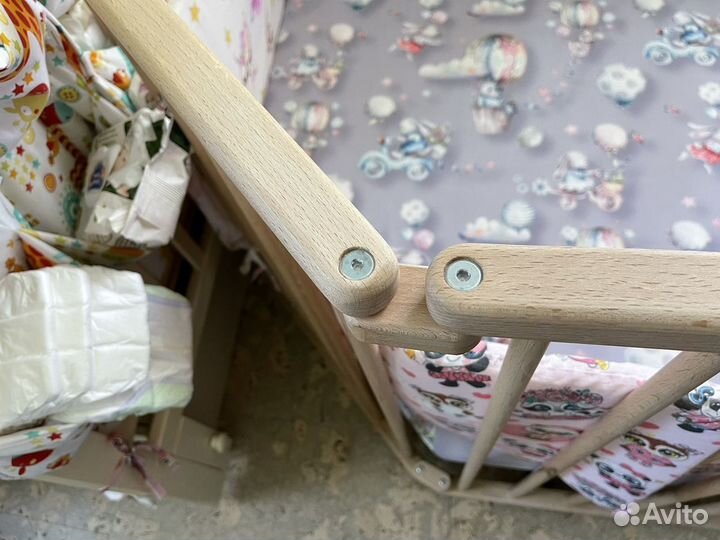 Детский манеж из натурального дерева 123х123см