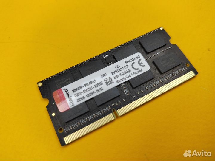 Память KingSton DDR3 1600 MHz 8 GB sodimm