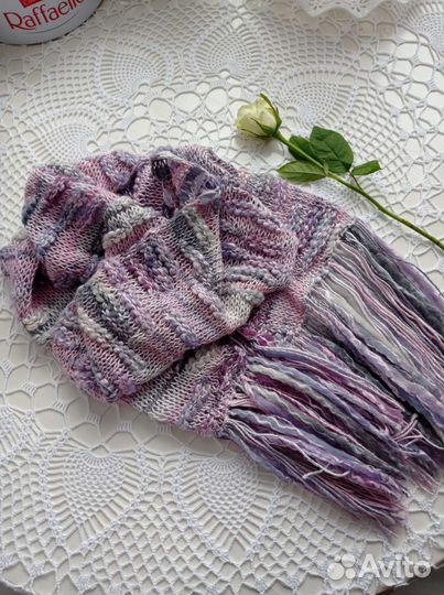 Шарф вязаный длинный