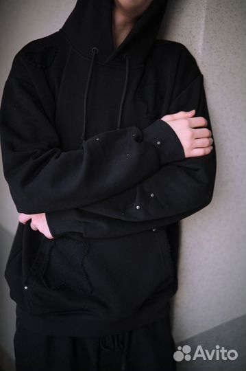 Худи черное мужское