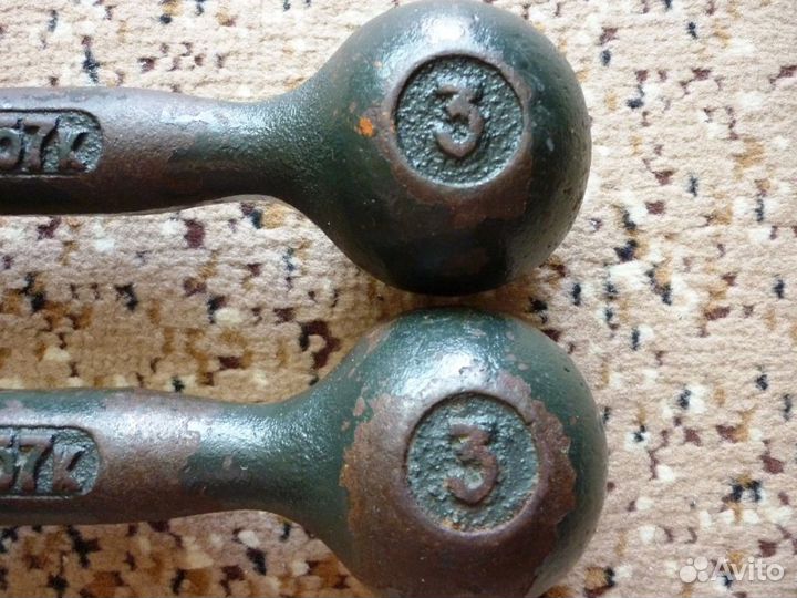 Гантели чугунные 3 кг. СССР
