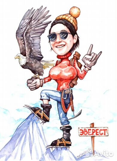 Шарж по фото шаржист на мероприятие портет