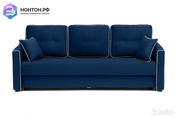 Диван еврокнижка Леон 3-х местный темно-синий
