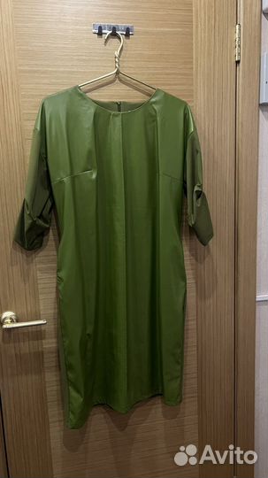 Кожаное (эко) платье 48 размер