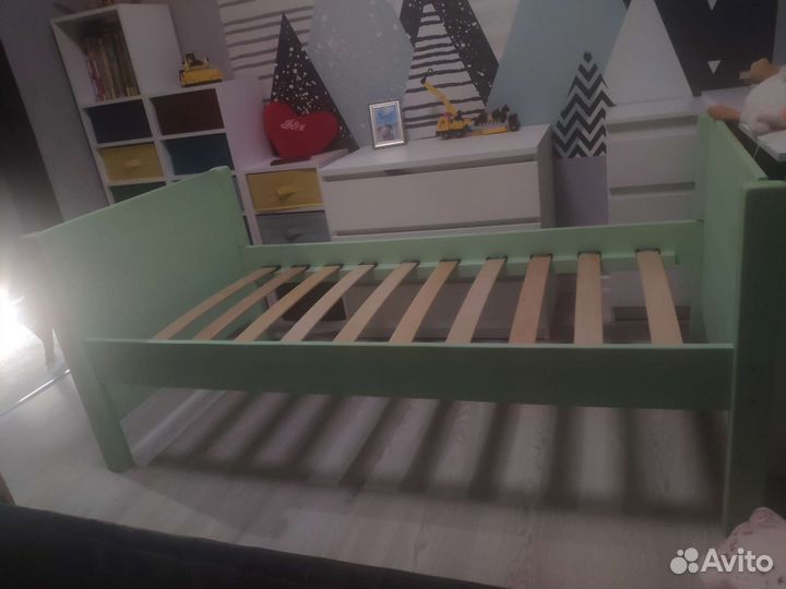 Детская эко кровать с матрасом 80*160