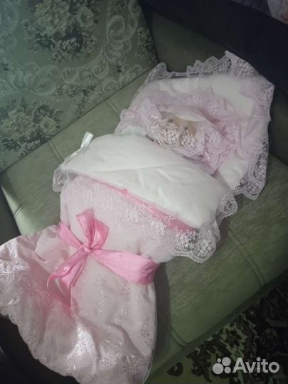 Конверт на выписку для девочки весна-лето