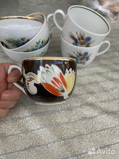 Винтажные чашки Вербилки,Дулево