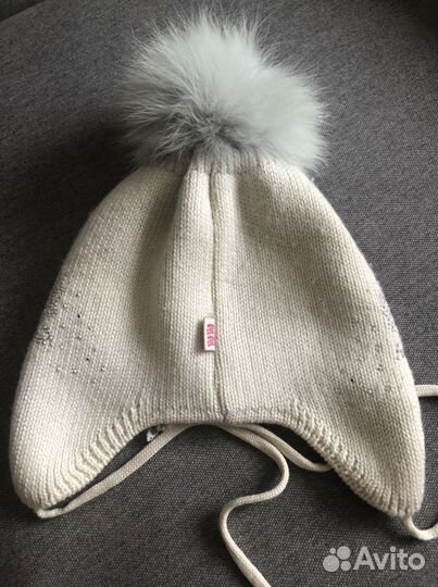 Шапка для девочки, 100 шерсть мериноса, 44-48