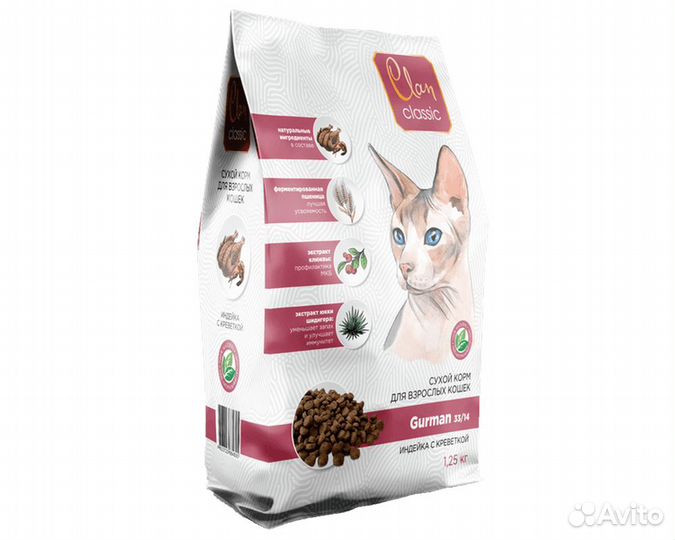 Корм д/кошек clan classic Gurman 1,25кг. До 06.24