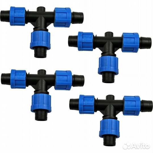 Компрессионный тройник для капельной ленты 16 мм П