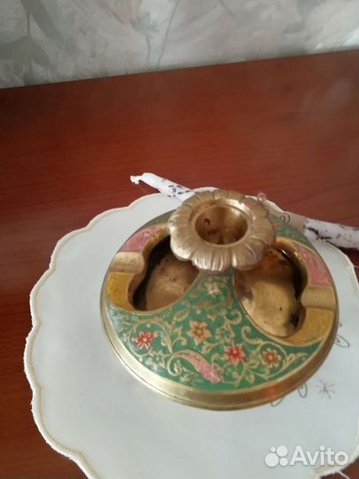 Пепельница-подсвечник из латуни