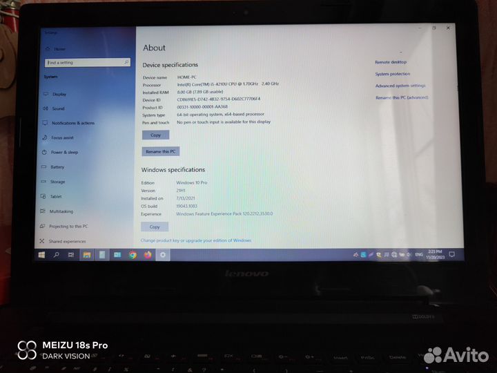 Ноутбук Lenovo g50-70 на базе core i5 +SSD диск