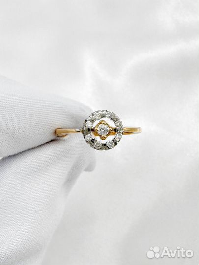 Золотое кольцо с бриллиантами 585 проба / 2.84 гр