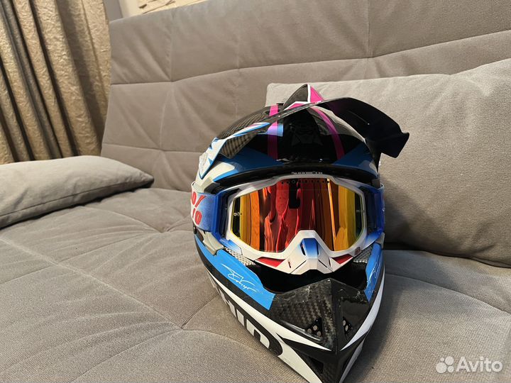 Кроссовый шлем marushin rs-mx soneki cyan