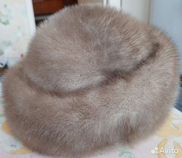Шапка норковая женская формовонная, светло-серая