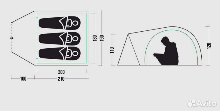 Палатка 3-х местная