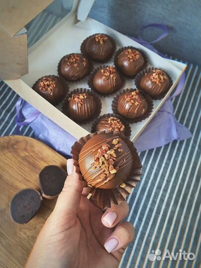 Шоколадное пирожное картошка, подарочный набор