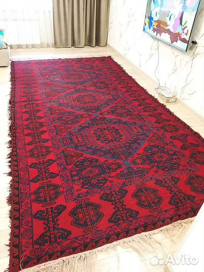 Ковер шерстяной (сумаг), ручной работы, бу