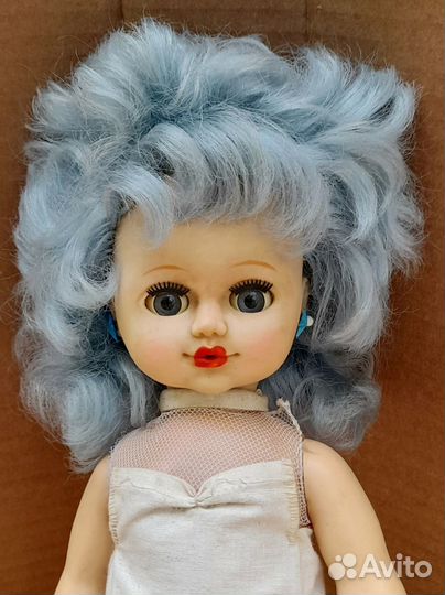 Кукла Мальвина 34 см винтаж СССР голубые волосы