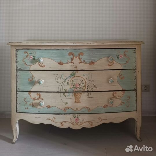 Комод большой Country Corner с росписью Флоранс