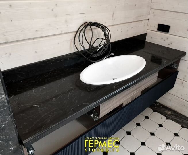 Столешница с раковиной для ванной из камня мi2