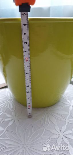 Горшок для цветов зеленый
