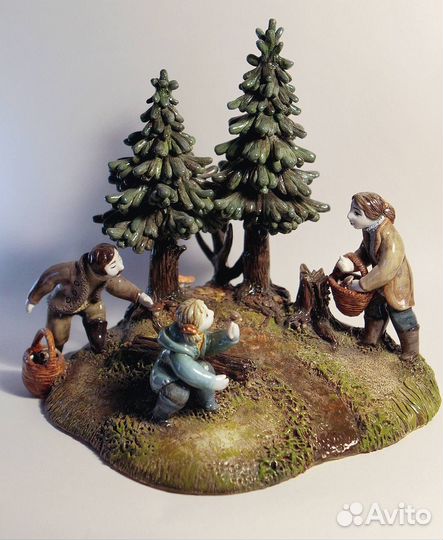 Скульптурная композиция, фаянс