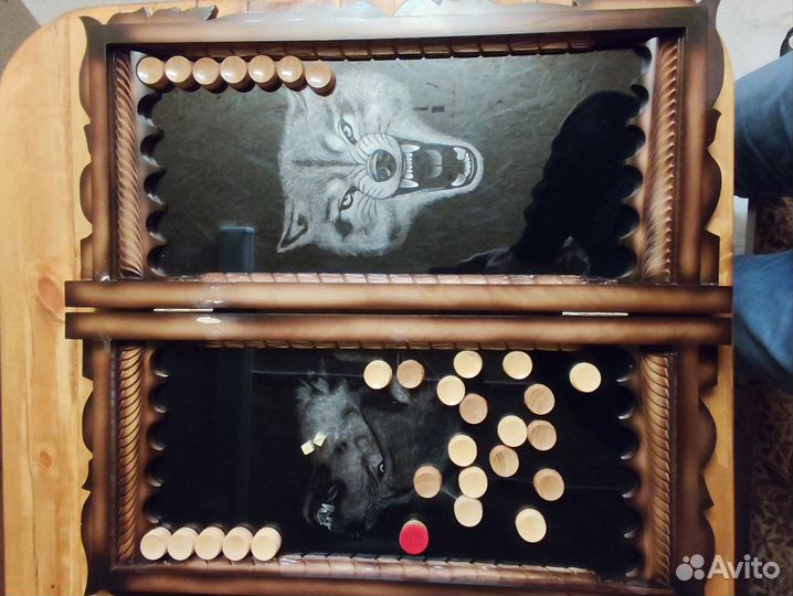 Нарды ручной работы со стеклом