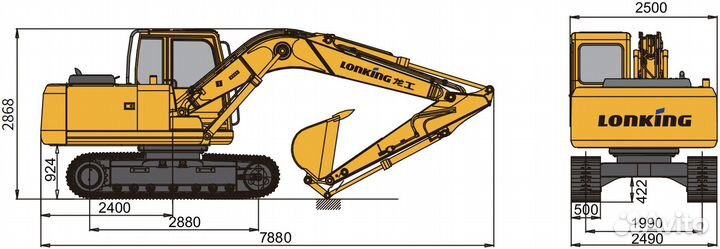 Гусеничный экскаватор Lonking CDM6135, 2024