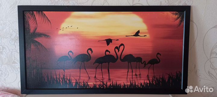Картина Фламинго 56*106 см