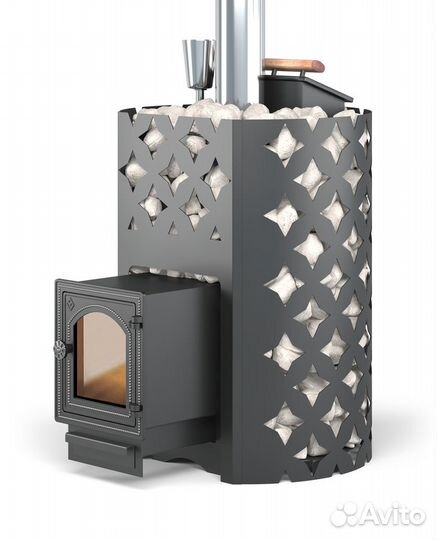 Чугунная печь для бани этна 18 дт-4 Закр. каменка