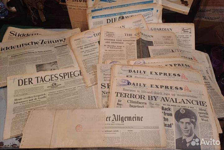 Газеты винтаж старая европа 60егоды