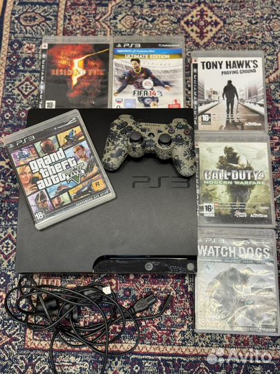 Sony playstation 3 Slim + 6игр