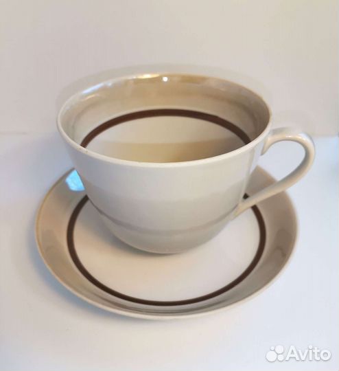 Большая чайная пара фарфор Дулево СССР