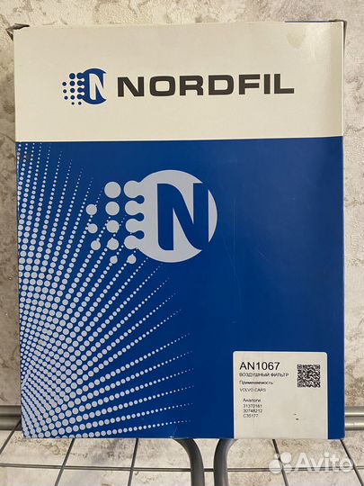 Фильтр воздушный AN1067, Volvo S60 I, II, S80 II