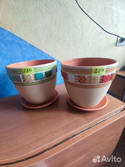 Керамические горшки для цветов бу