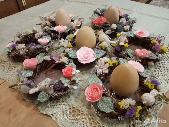 Венки-гнезда для пасхальных яиц