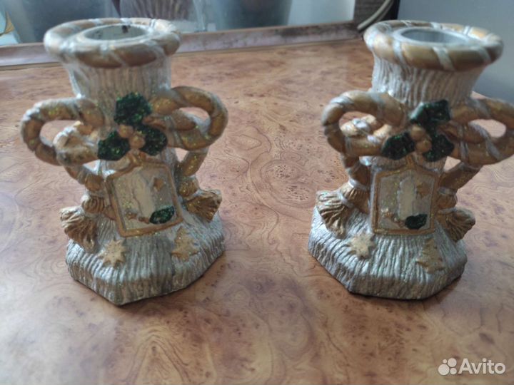 Подсвечники, новогодние и коньячные рюмочки