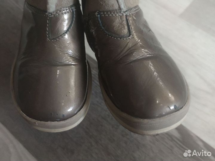 Сапоги зимние на девочку р.24 нат. Кожа/замша/мех