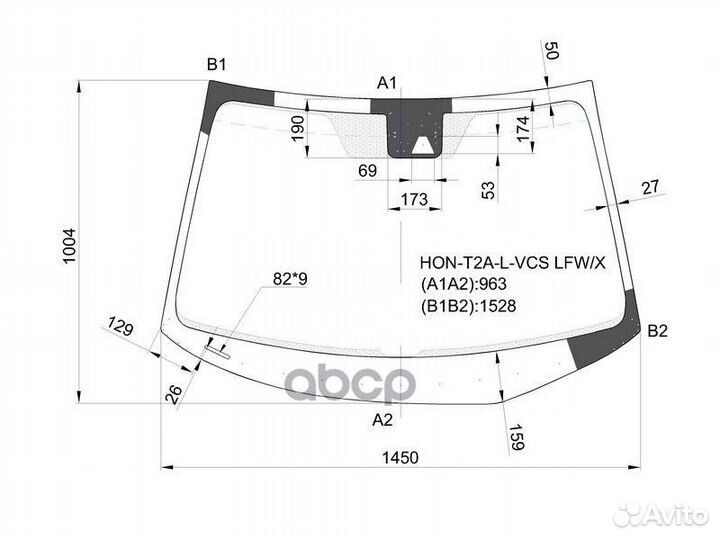 Стекло лобовое с камерой honda accord 4D SED 13