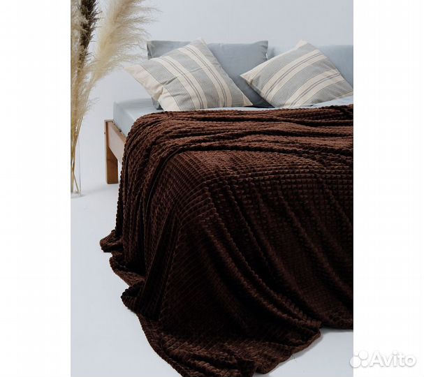 Плед GoodNight Велсофт Velvet 180х200, шоколад