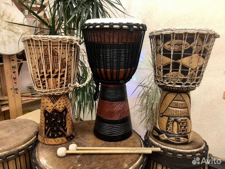 Джембе дерево Кожа 10’ африканский барабан