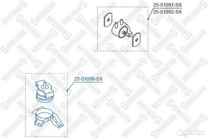 Stellox 2551090SX 25-51090-SX подушка двс\ Hyundai